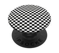 Motif Damier Noir et Blanc esthétique PopSockets PopGrip Adhésif