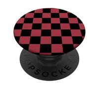 Motif Damier - Rouge et Noir à Carreaux PopSockets PopGrip Adhésif