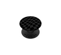 Motif Damier Vintage Noir et Gris Tourbillon PopSockets PopGrip Adhésif