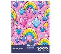 Motif d'amour Mignon Puzzles 1000 Pieces Cadeau Unique Jeu Éduchatif Défi Jouet À De Qualité Supérieure Peinture Art pour Adultes Et Enfants À Partir De 12 Ans 70x50cm/1000pcs