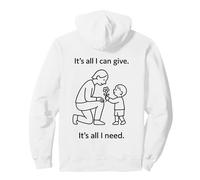 Motif d'amour Symbolique Minimal pour Enfant donnant Une Fleur aux Parents Sweat à Capuche