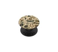 Motif d'art Populaire de pêche Primitive PopSockets PopGrip Adhésif