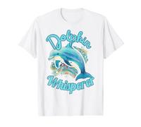 Motif Dauphin murmure rétro Vie Marine T-Shirt Graphique avec Valeur