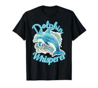 Motif Dauphin murmure rétro Vie Marine T-Shirt Graphique avec Valeur