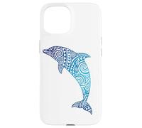Motif Dauphin Tribal océan Animal Bleu Coque pour iPhone 15