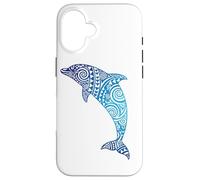 Motif Dauphin Tribal océan Animal Bleu Coque pour iPhone 16