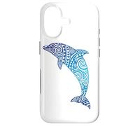 Motif Dauphin Tribal océan Animal Bleu Coque pour iPhone 17