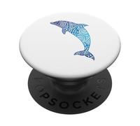 Motif Dauphin Tribal océan Animal Bleu PopSockets PopGrip Adhésif
