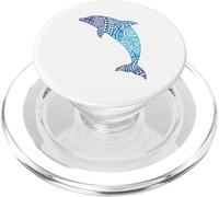 Motif Dauphin Tribal océan Animal Bleu PopSockets PopGrip pour MagSafe
