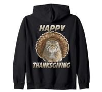 Motif d'automne drôle de Chat Pallas Manul Cat Thanksgiving Sweat à Capuche