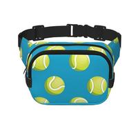 Motif de balles de Tennis,Sac Banane carré Double Couche, Sac de Poitrine