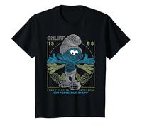 Motif de Bande dessinée The Schtroumpfs Movie Made in Comics T-Shirt, Enfant, Noir, 2 Ans