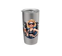 Motif de café coloré pour les amis du café Gobelet isotherme en acier inoxydable double paroi