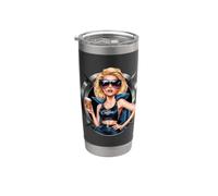 Motif de café coloré pour les amis du café Gobelet isotherme en acier inoxydable double paroi