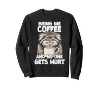 Motif de café Pallas Cat Manul | Chat Sauvage Grincheux avec Sweatshirt