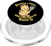 Motif de Canard chaotique Mignon avec Inscription « God Has a Plan » PopSockets PopGrip pour MagSafe