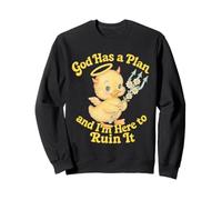 Motif de Canard chaotique Mignon avec Inscription « God Has a Plan » Sweatshirt