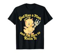 Motif de Canard chaotique Mignon avec Inscription « God Has a Plan » T-Shirt