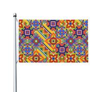 Motif de carreaux de céramique mosaïque pour drapeau extérieur 3x5 double face, drapeaux de bannière pour décoration de jardin de chambre pour l'extérieur, fournitures de fête, décoration murale, toil