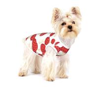 Motif de Champignons Rouges amanite Tue-Mouches,T-Shirt sans Manches en Coton pour Animaux de Compagnie, Gilet Respirant, Extensible et Doux,L