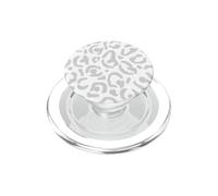 Motif de Chat guépard des neiges Blanc imprimé léopard Gris PopSockets PopGrip pour MagSafe