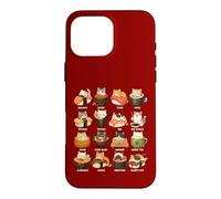 Motif de Chat Kawaii Sushi, Mignon Dessin animé et Gourmand Coque pour iPhone 16 Pro Max