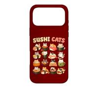 Motif de Chat Kawaii Sushi, Mignon Dessin animé et Gourmand Coque pour iPhone 17 Pro Max