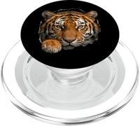 Motif de Chat Sauvage avec Un Tigre Qui Traverse Un Trou déchiré PopSockets PopGrip pour MagSafe