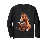 Motif de cheval drôle avec livre comment entraîner votre Manche Longue