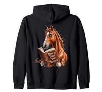Motif de cheval drôle avec livre comment entraîner votre Sweat à Capuche