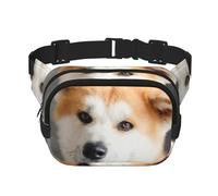 Motif de Chien Akita Japonais,Sac Banane carré Double Couche, Sac de Poitrine