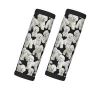 Motif de chien Bichon Frisé, Lot de 2 protections pour poignées de valise, housses de poignée souples et confortables, étiquette à bagages