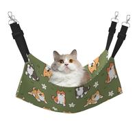 Motif de Chien Shiba Inu Fleur sur Fond Vert,Hamac Suspendu pour Chat, lit Suspendu Doux Double Face pour Petits Chiens,M