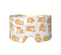 Motif de chiens Shiba Inu mignons,Masque pour les yeux bloquant la lumière Cache-yeux et cache-oreilles pour le sommeil