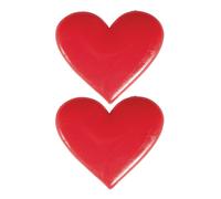 Motif De Cire: Coeur, Rouge Classique, 2,3x2cm, 2 Pièces
