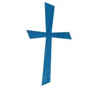 Motif De Cire Croix, Bleu Azur, 10,5x5,5cm, 1 Pce