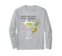 Motif de Couple avec Un Joli Jeu de Mots d'amour Martini Olive Manche Longue