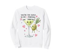 Motif de Couple avec Un Joli Jeu de Mots d'amour Martini Olive Sweatshirt