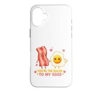 Motif de Couple Mignon « Vous êtes Le Bacon pour Mes œufs » Coque pour iPhone 16 Plus