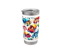 Motif de crabes colorés Pop Art Esthétique Hermite Crabe Gobelet isotherme en acier inoxydable double paroi
