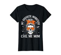 Motif de crâne d'halloween de Mes Monstres préférés avec Call Me Mom T-Shirt