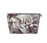 Motif de Cristal de Diamant Abstrait Scintillant imprimé, Trousse de Toilette Trousse de Maquillage Sac à cosmétiques Trousse de Toilette de Voyage Portable