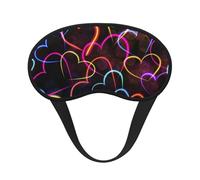 Motif de cœur en lignes néon colorées,Masques de sommeil occultants, cache-yeux couvrants, masques de sommeil anti-lumière