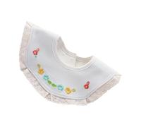 Motif de dessin animé brodé pour nourrir bébé Bavoir en coton doux lavable Serviette à salive pour enfant avec piliers à eau, Six fleurs bleues, taille unique