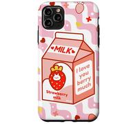 Motif de Dessin animé Kawaii au Lait de Fraise Coque pour iPhone 11 Pro Max