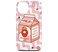 Motif de Dessin animé Kawaii au Lait de Fraise Coque pour iPhone 13