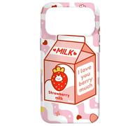 Motif de Dessin animé Kawaii au Lait de Fraise Coque pour iPhone 17 Pro Max