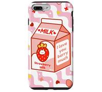 Motif de Dessin animé Kawaii au Lait de Fraise Coque pour iPhone 7 Plus/8 Plus
