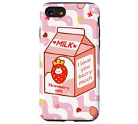 Motif de Dessin animé Kawaii au Lait de Fraise Coque pour iPhone SE (2020) / 7/8