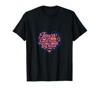 Motif de fierté de l'État du Midwest en Forme de cœur dans Les Petites Villes de l'Iowa T-Shirt